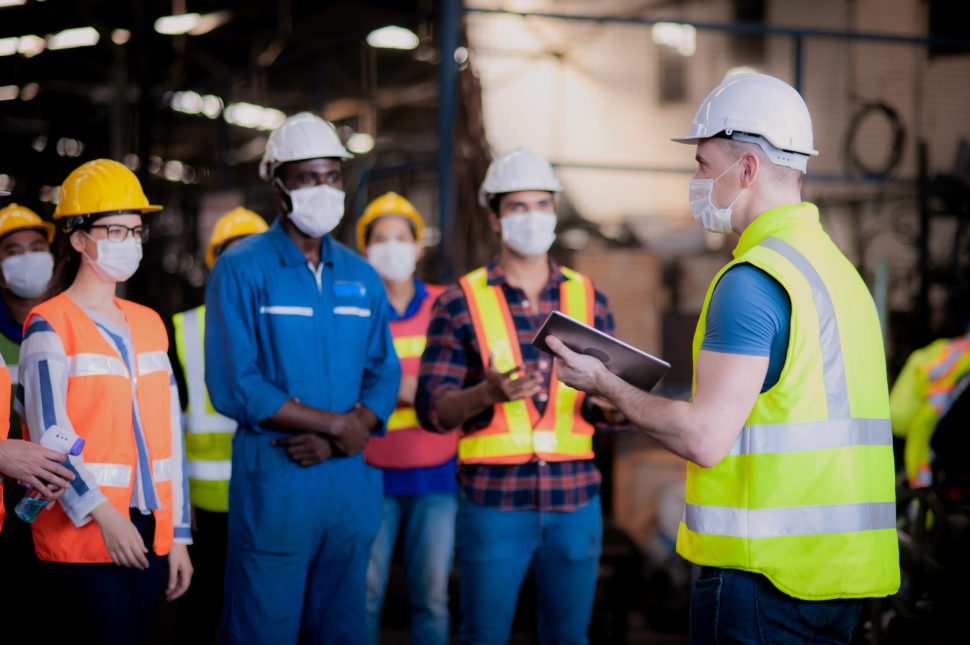 warehouse manager conducts job hazard analysis